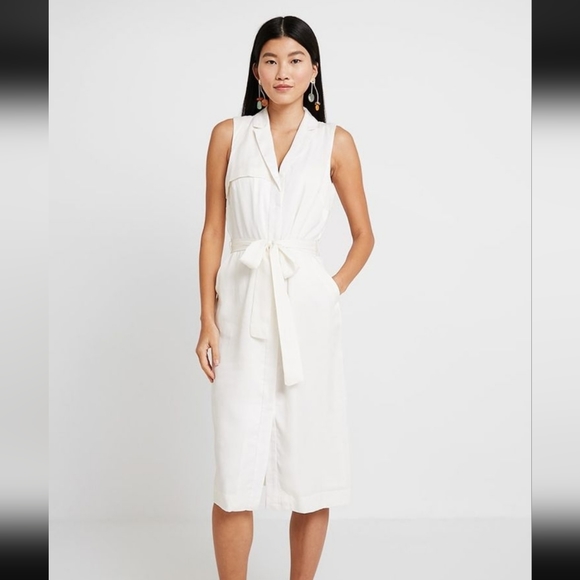 New* sz M Banana Republic long vest wrap dress Linen Blend NWT sz M medium - Picture 1 of 11